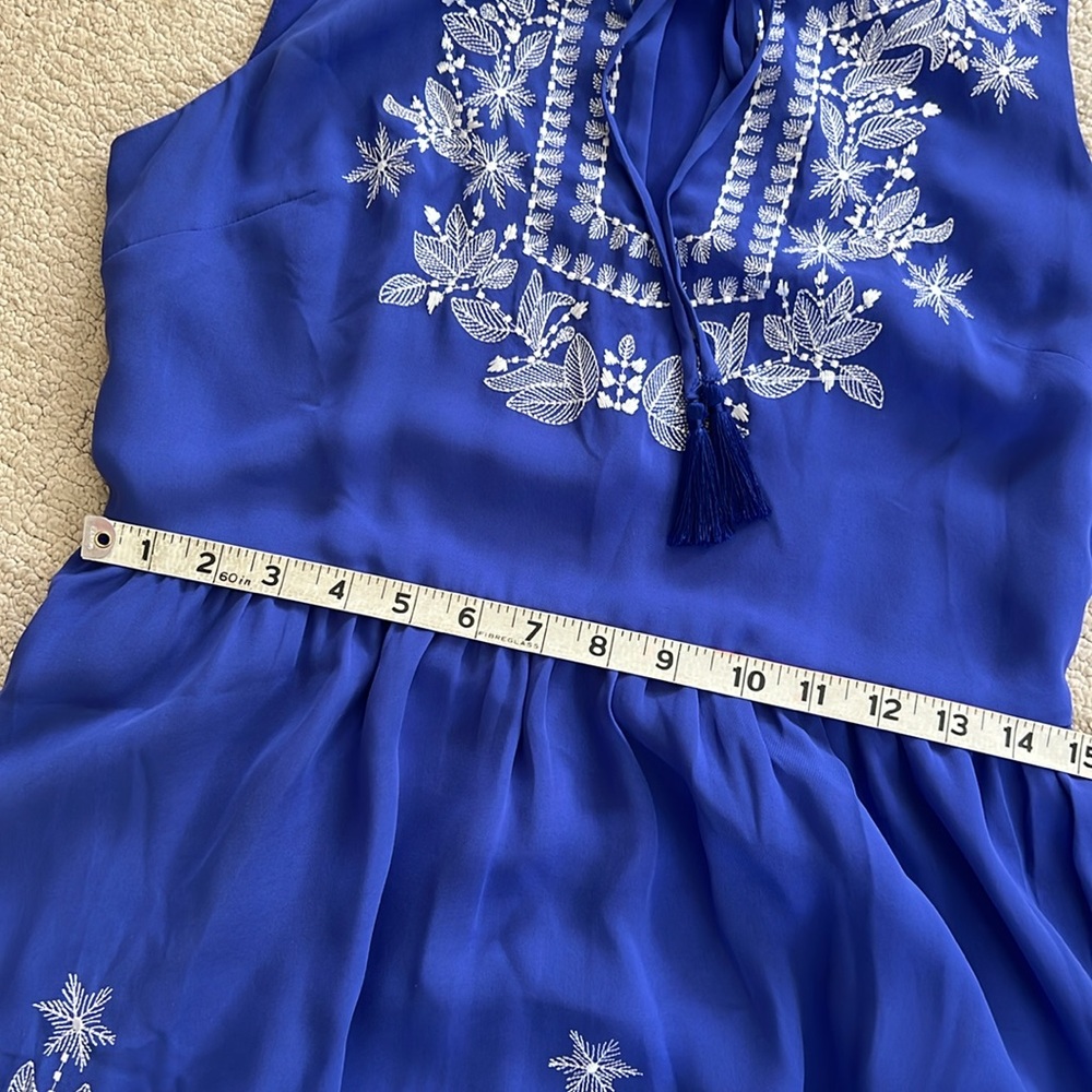 Bebe like new Periwinkle Blue Embroidered Sleeveless Dress - Picture 10 of 11